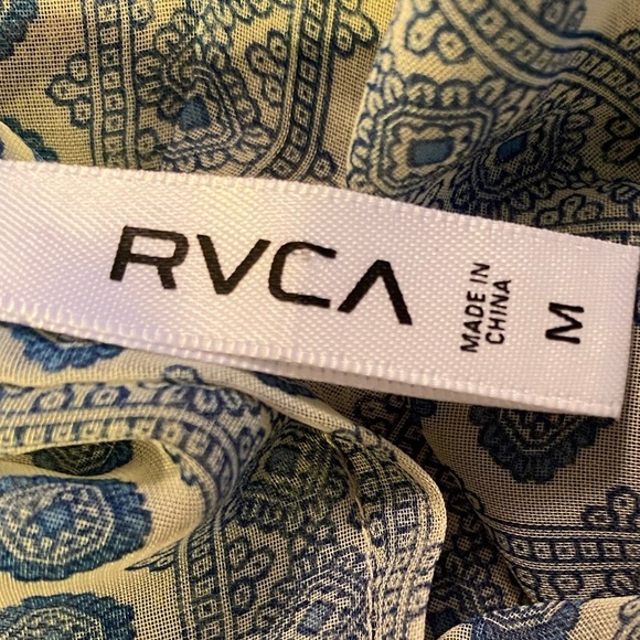 RVCA Sheer Long Sleeveless Button Down Top Or Cover Up Over Swimsuit/ Leggings - Picture 10 of 13